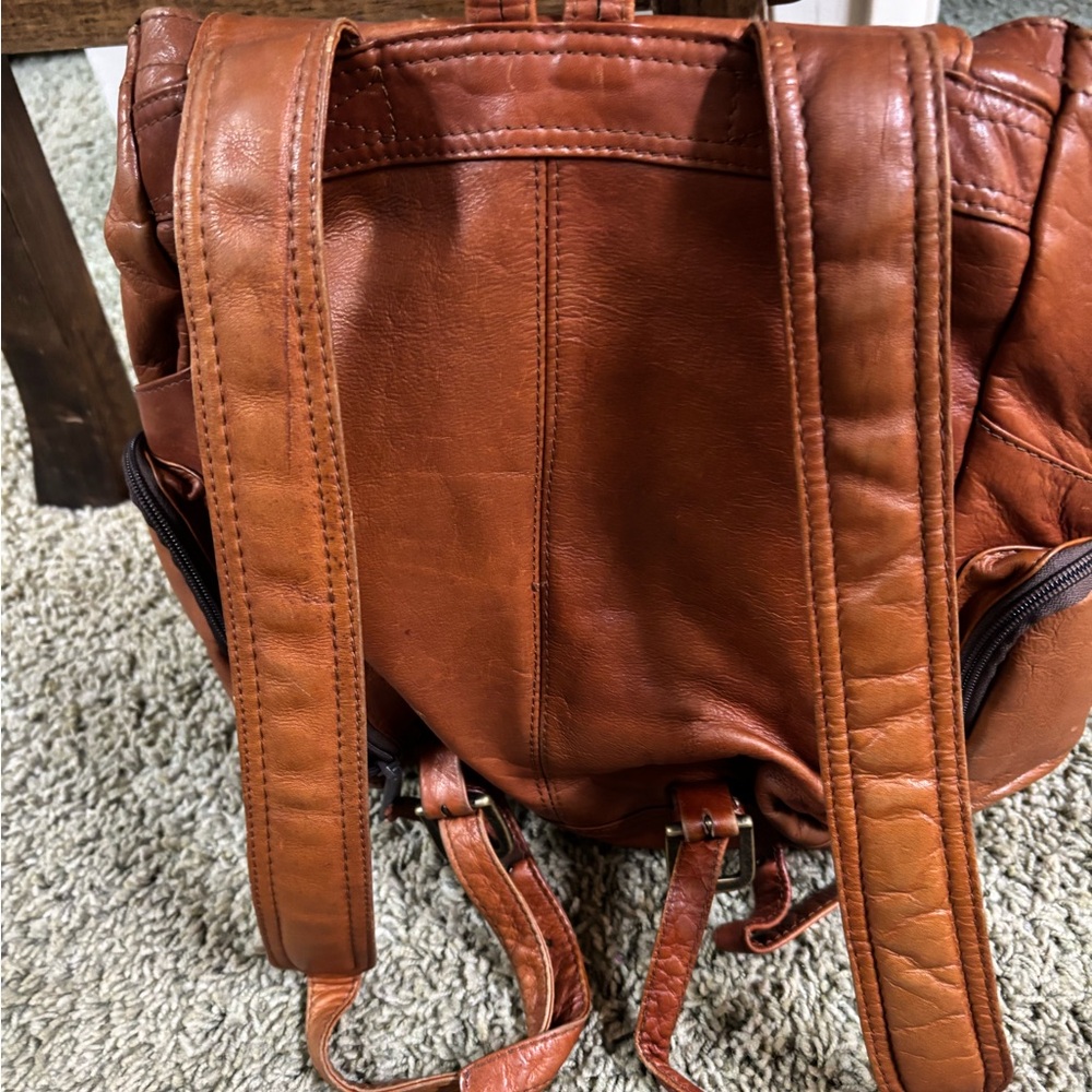Brown Leather Backpack - Picture 6 of 6